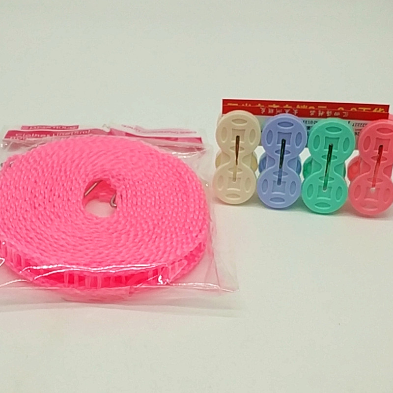 Sunshine Department Store bagged 5-meter windproof and anti-slip clothes drying rope 4pc thickened, durable and multi-functional clothes drying clips Application Scenario