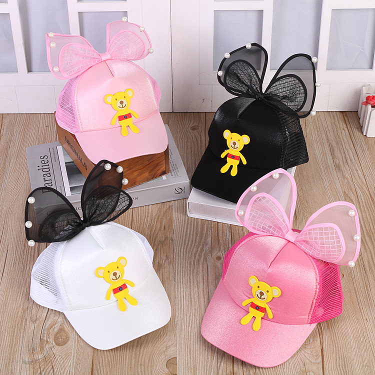 Spring and summer hat female sunshade breathable baseball cap parent-child mother and daughter sweet lovely sunscreen net hat sun hat tide thumbnail
