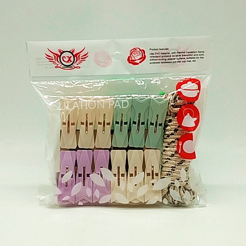 Sunshine Department Store bag 5-meter rope +12PC plastic clips clothes drying rope clips set plastic clothes clips