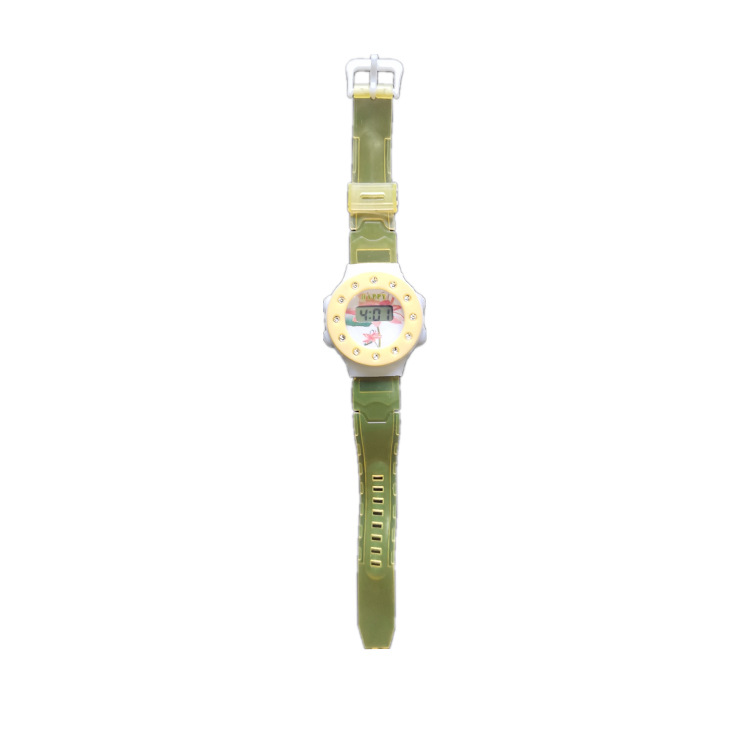 New children's cartoon round plastic electronic watches in the store, wechat business traffic diversion, transparent watches, factory direct sales Item Picture