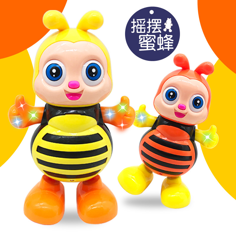 New electric music, light, dancing, little bee, dancing robot toys, street stall toys wholesale supply Specification drawing