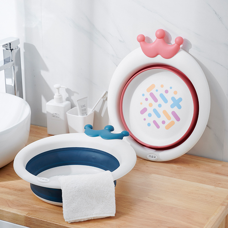 Newborn baby products, foldable washbasin for washing bottoms, cartoon household products for babies and children, cross-border special supply Specification drawing