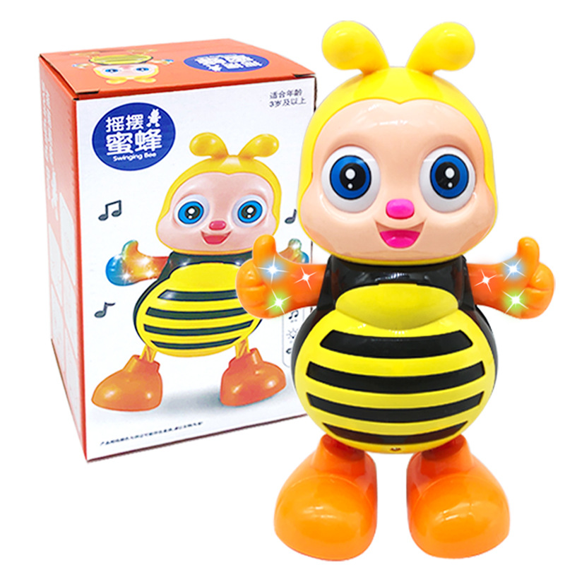 New electric music, light, dancing, little bee, dancing robot toys, street stall toys wholesale supply full figure