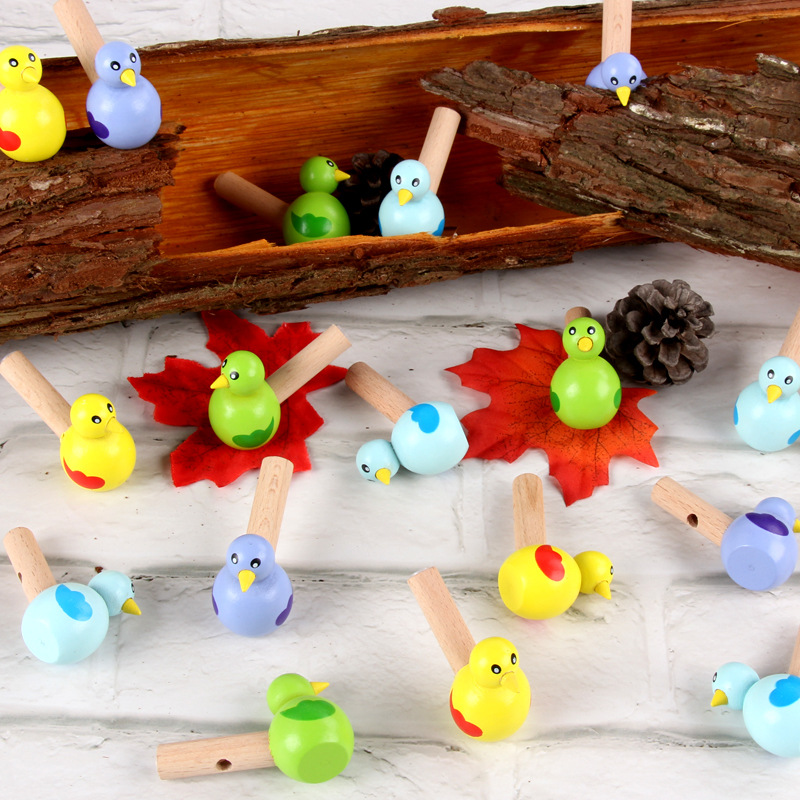 Street stall night market supplies wooden cartoon bird whistle toys for boys and girls aged 3 to 7, cross-border Musical Instruments details Picture