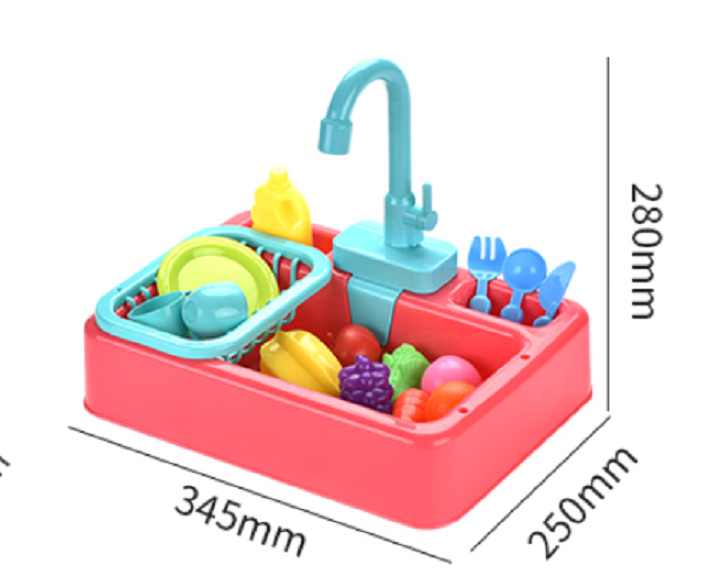 Play house toys, kitchen utensils, electric dish sink, dishwasher without battery Item Picture