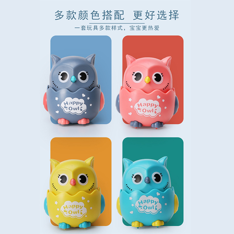 Press and slide owl small toys, kindergarten gifts, rebound inertia children's toys, wholesale from street stalls details Picture