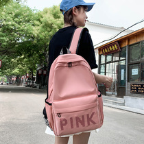 Cross-border foreign trade letter PINK women's bag canvas backpack Fresh sweet student backpack glitter laser travel bag