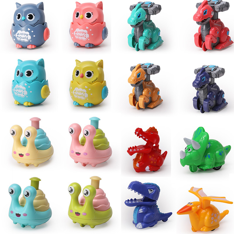 Press and slide owl small toys, kindergarten gifts, rebound inertia children's toys, wholesale from street stalls full figure
