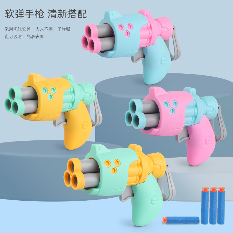 The popular soft bullet gun is a children's toy with cartoon mini guns. It can fire sponge suction cups and is a soft bullet toy gun Application Scenario