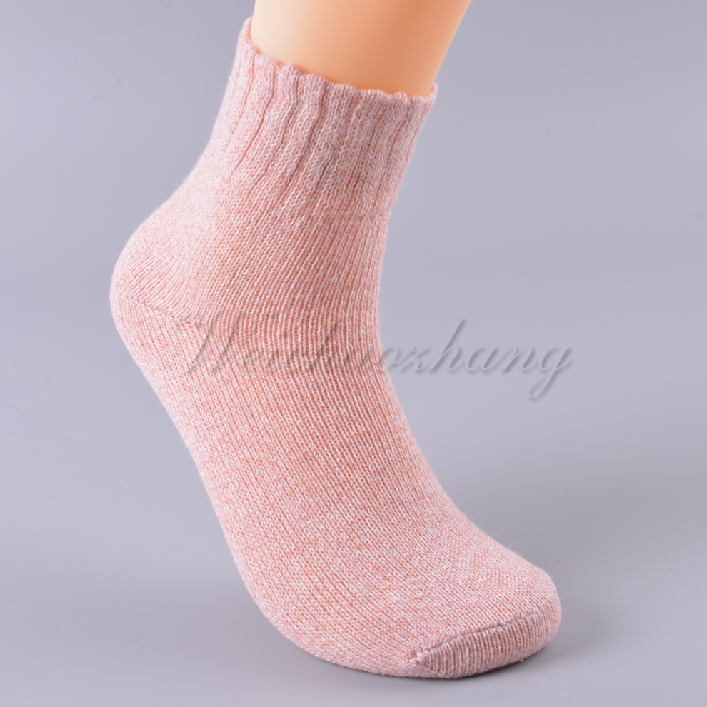 Solid color striped fresh and elegant accessory women's warm rabbit wool mid-calf women's socks 2021 new style available in multiple colors Specification image