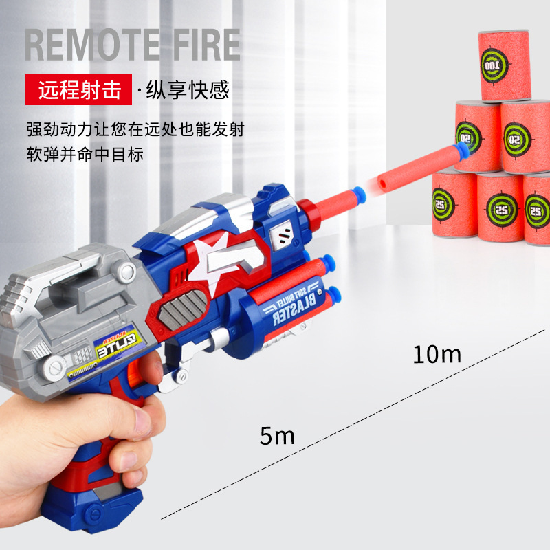 Children's soft bullet gun toy gun launcher, manual safety suction cup, shooting soft bullets, Amazon Application Scenario
