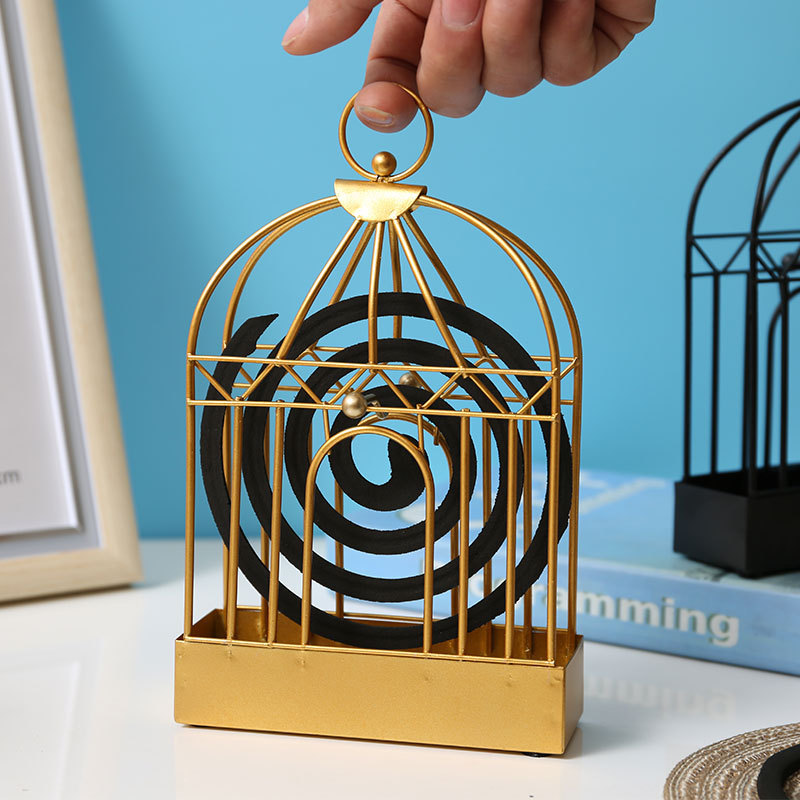 Nordic minimalist style iron birdcage mosquito repellent stand mosquito repellent tray creative home summer wonder mosquito repellent tray bedroom full figure