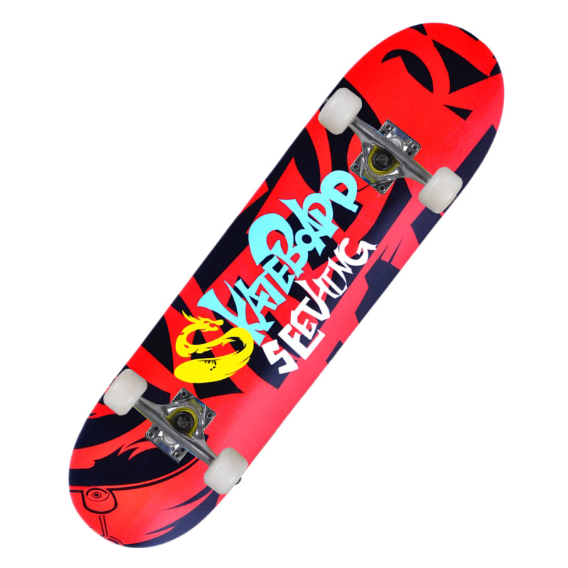 31-inch adult road skateboard, maple four-wheel beginner, double upboard, 3108 concave skateboard Item Picture