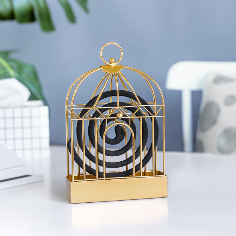 Nordic minimalist style iron birdcage mosquito repellent stand mosquito repellent tray creative home summer wonder mosquito repellent tray bedroom details Picture