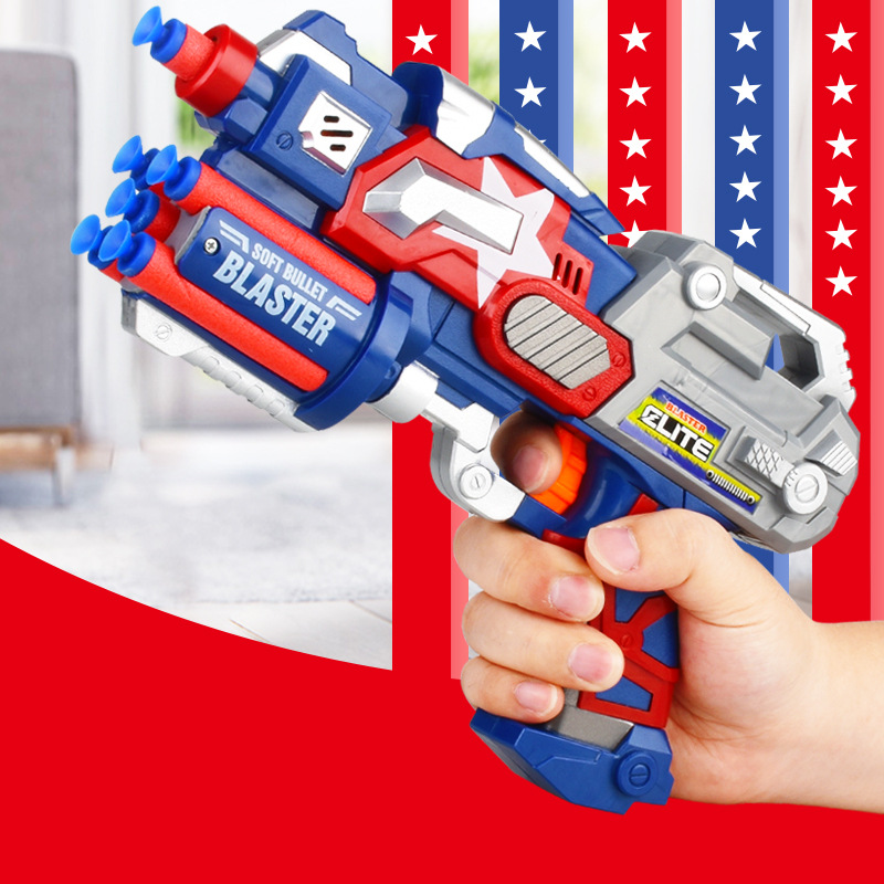 Children's soft bullet gun toy gun launcher, manual safety suction cup, shooting soft bullets, Amazon Specification drawing