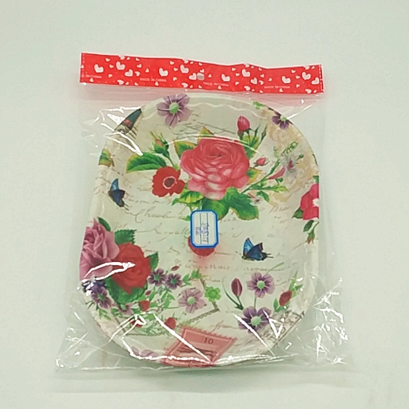 阳光百货塑料果盘坚果盘点心盘印花盘长圆形花盘