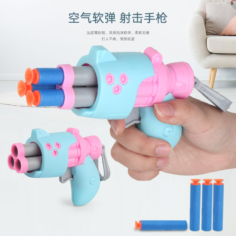 The popular soft bullet gun is a children's toy with cartoon mini guns. It can fire sponge suction cups and is a soft bullet toy gun Specification drawing