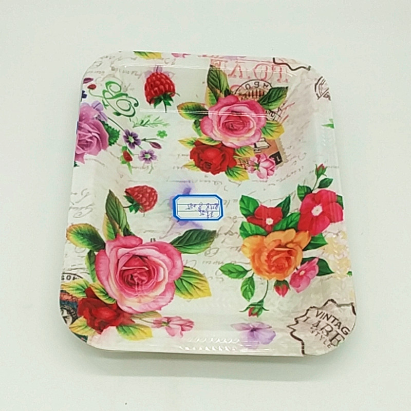 Sunshine Department Store plastic fruit plate, printed nut inventory, heart plate, rectangular printed plate Item Picture