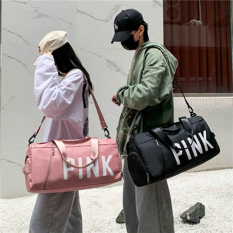 PINK旅行包跨境健身包运动包印花手提单肩包定制logo大容量收纳包