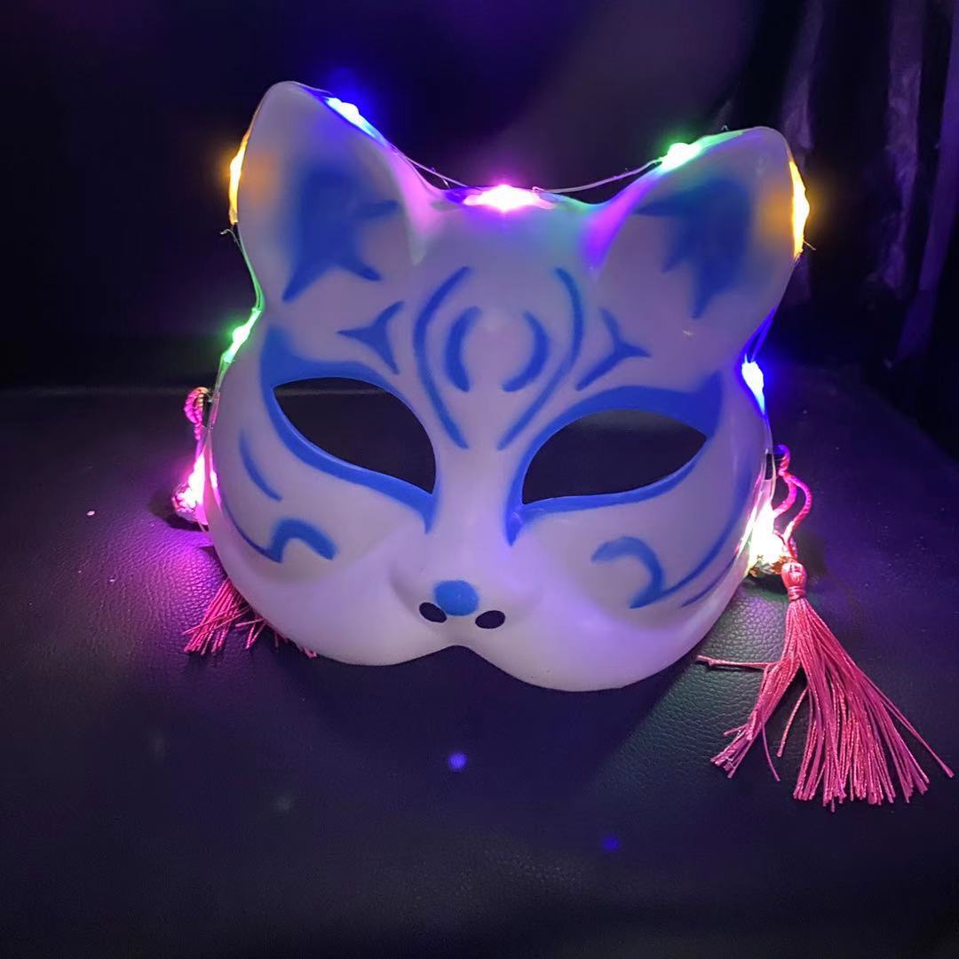 The new cat-face glowing mask, female fox mask, full-face ancient-style mask cosplay mask is selling well Specification drawing