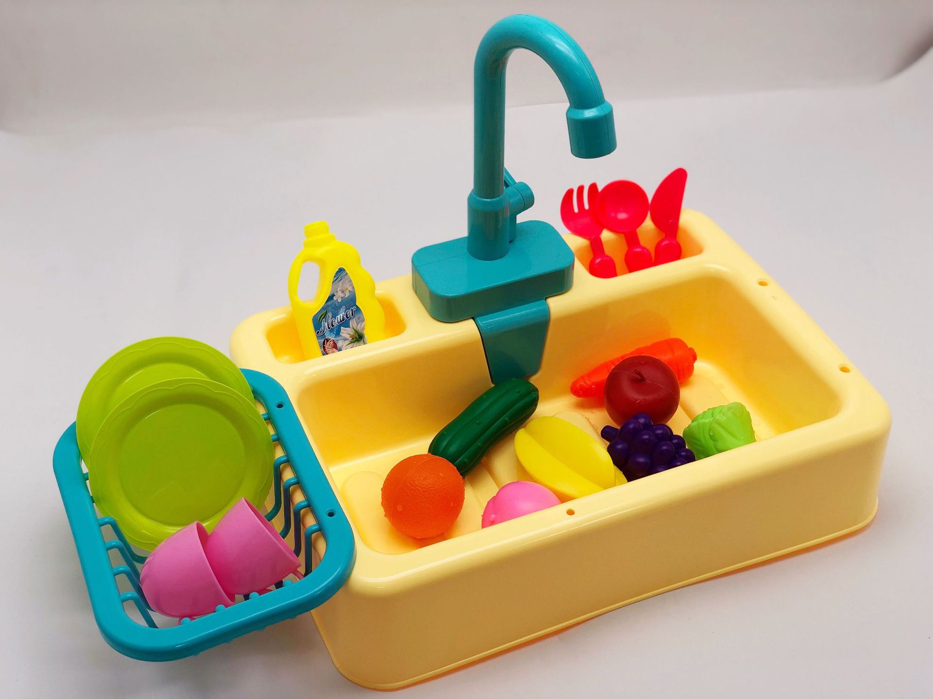 Play house toys, kitchen utensils, electric dish sink, dishwasher without battery details Picture