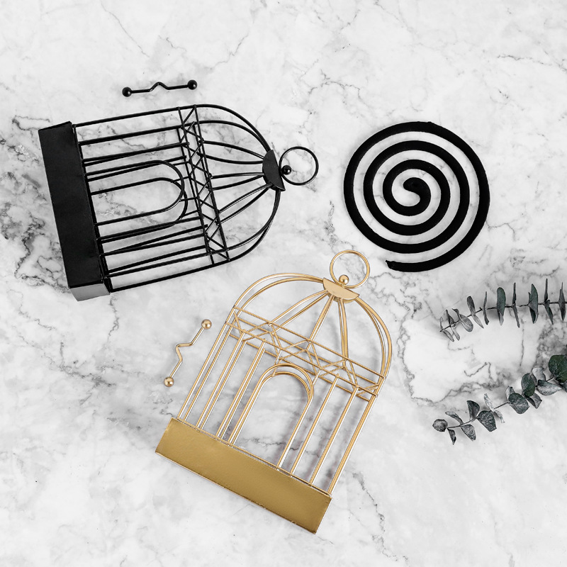 Nordic minimalist style iron birdcage mosquito repellent stand mosquito repellent tray creative home summer wonder mosquito repellent tray bedroom Application Scenario