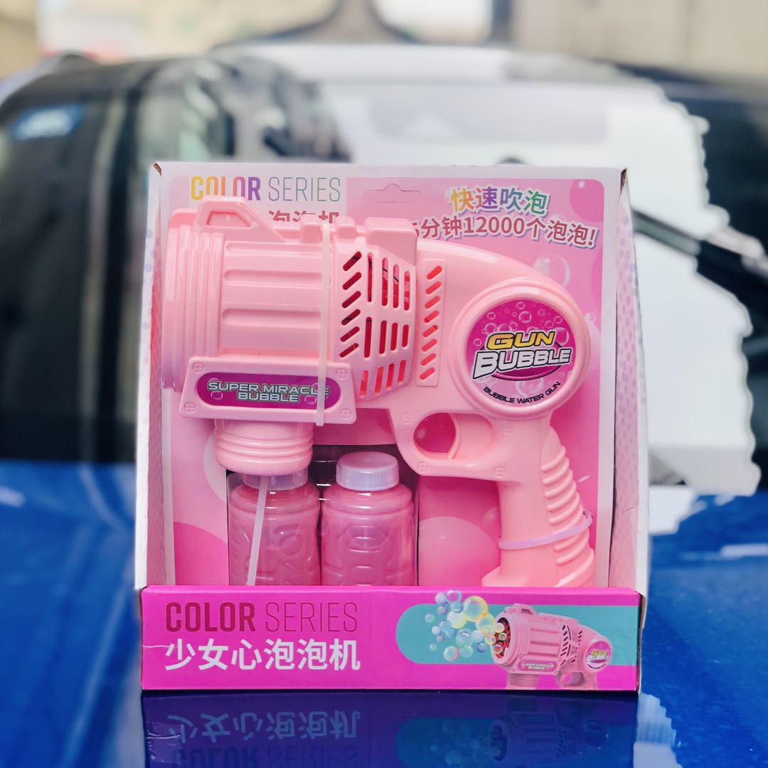 New best-selling black bubble gun, six-hole continuous bubble blowing machine, children's street stall wholesale toys Item Picture