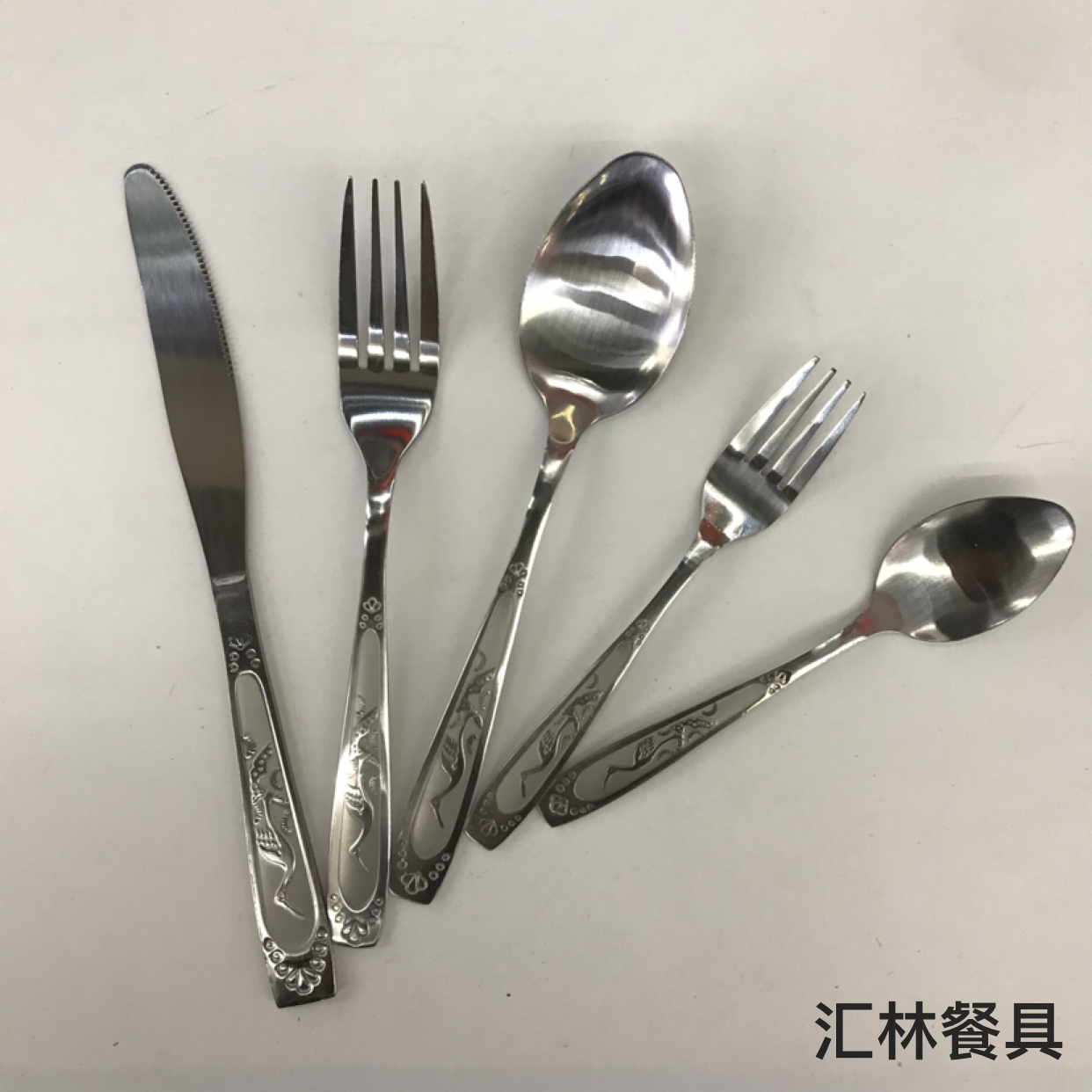 410 Stainless steel western tableware small head sandblasting series O Table knife, fork, spoon, tea fork, spoon