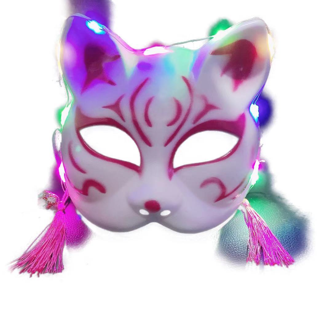 The new cat-face glowing mask, female fox mask, full-face ancient-style mask cosplay mask is selling well Item Picture