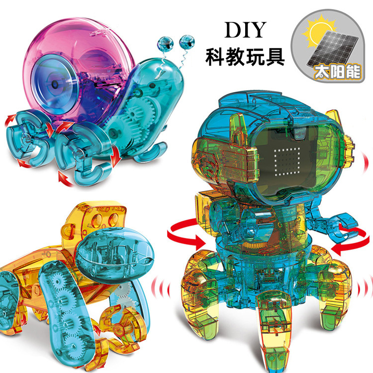 Cross-border new products DIY solar energy high-tech production invention scientific experiment Intelligent robot intelligence toy full figure