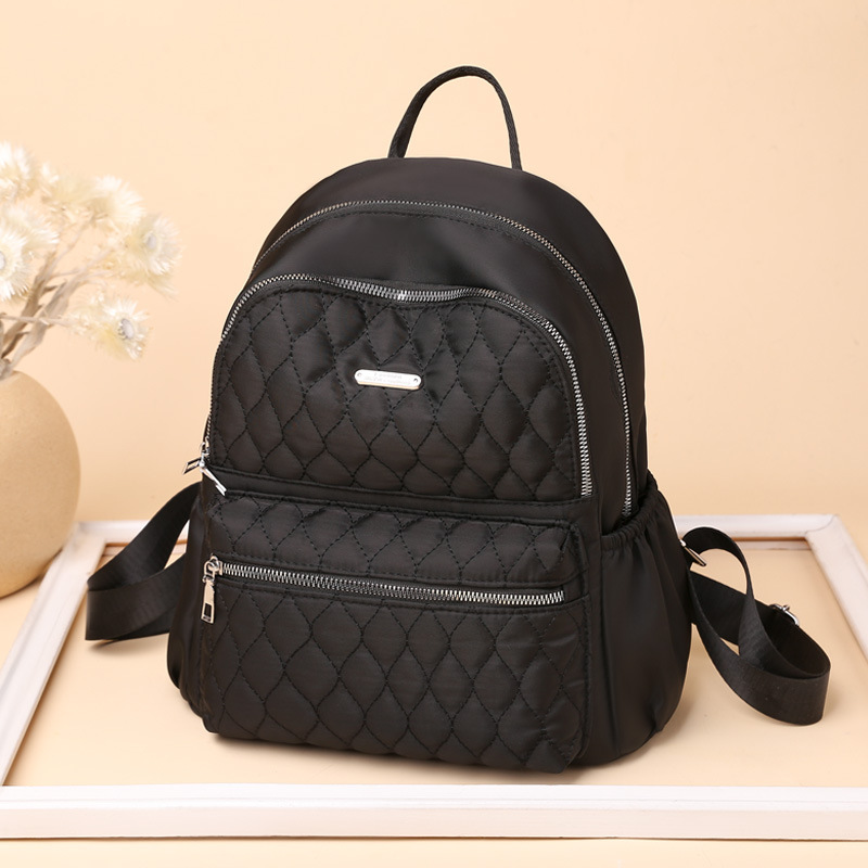 2020 nueva mochila nylon oxford tela bordada hilo mochila mujer lona casual mochila de viaje mochila escolar details Picture