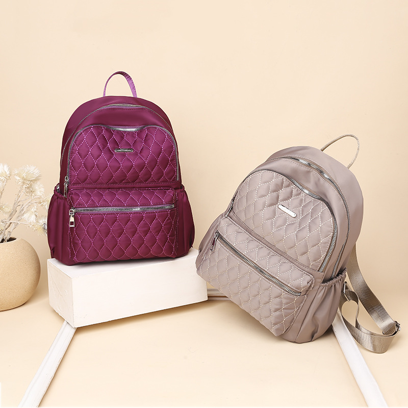 2020 nueva mochila nylon oxford tela bordada hilo mochila mujer lona casual mochila de viaje mochila escolar Specification image