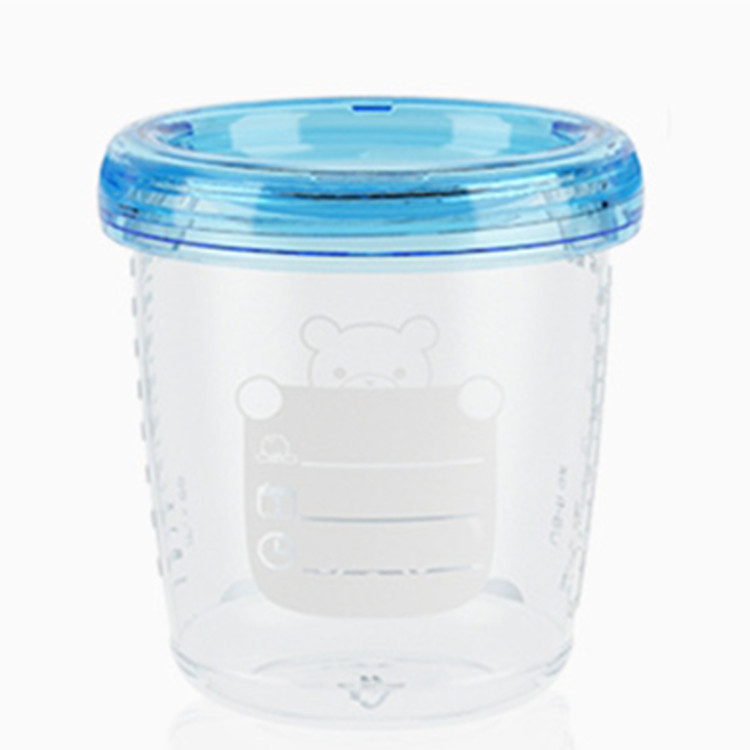 The milk storage cup can be stacked. The milk storage bottle can be kept fresh and leak-proof. The complementary food cup can be connected to a milk suction device. Breast milk storage can be OEM Item Picture