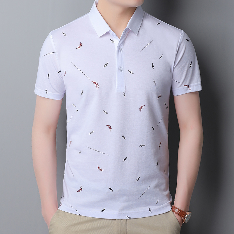 Men's short sleeve T-shirt Summer 202 new trend T-shirt business half sleeve middle-aged men's PLO shirt