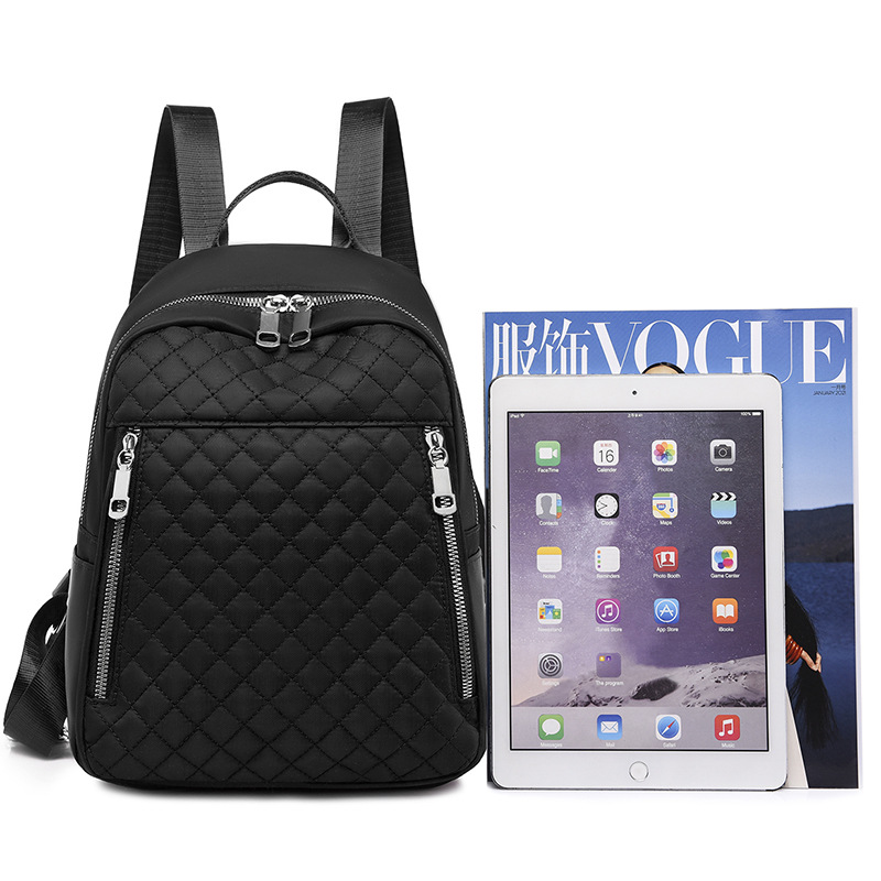 Ladies' Oxford cloth backpack, fashionable embroidered thread diamond pattern casual travel small backpack, new cross-border shopping backpack Application Scenario