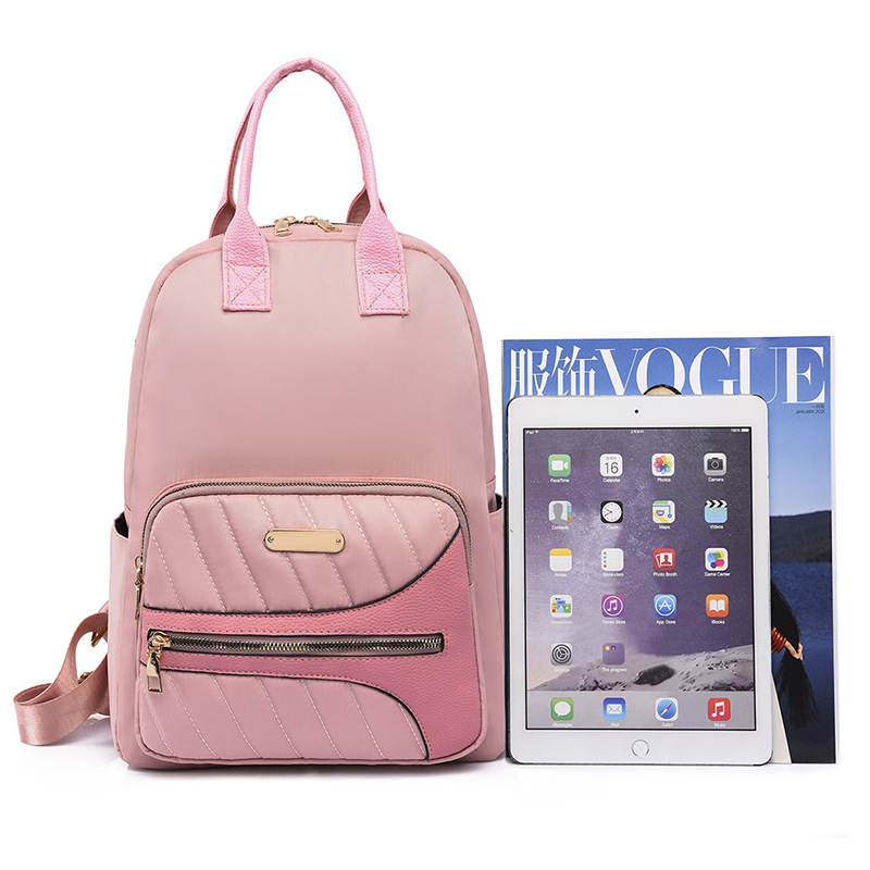 Nueva bolsa ligera mujer a prueba de agua versión coreana oxford mochila mujer moda simple color sólido patchwork mochila de viaje Application Scenario