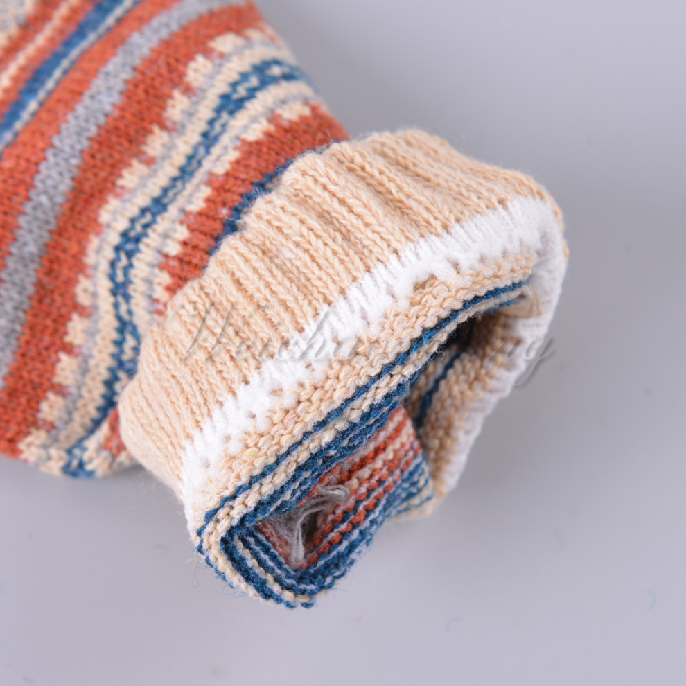 Men's rabbit wool thigh-high socks for autumn and winter, with a unique, colorful, striped, retro and trendy ins style Item Picture