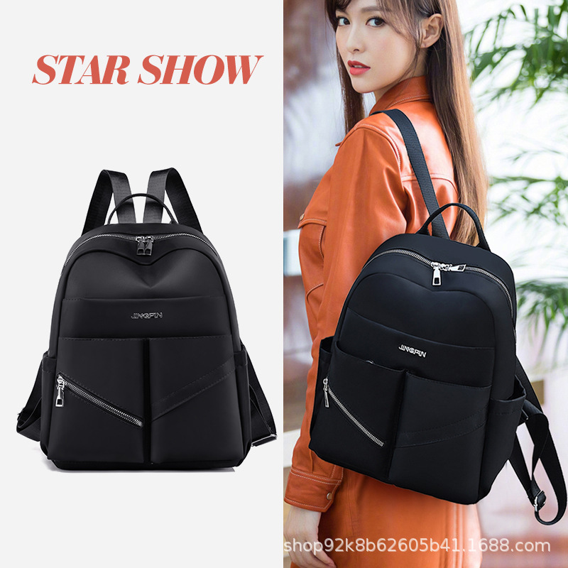 The 2020 new winter Oxford fabric trendy and versatile backpack for girls, featuring a fashionable campus style for junior and senior high school girls Specification image