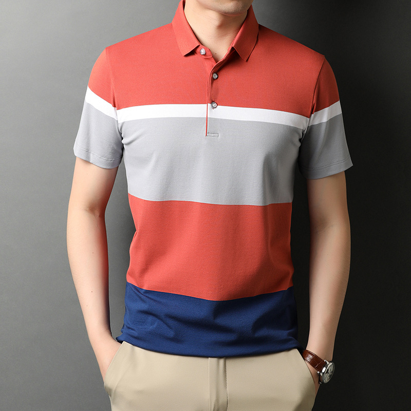 A generation 202 summer new men's short sleeve T-shirt Korean casual fashion loose stripe T-shirt