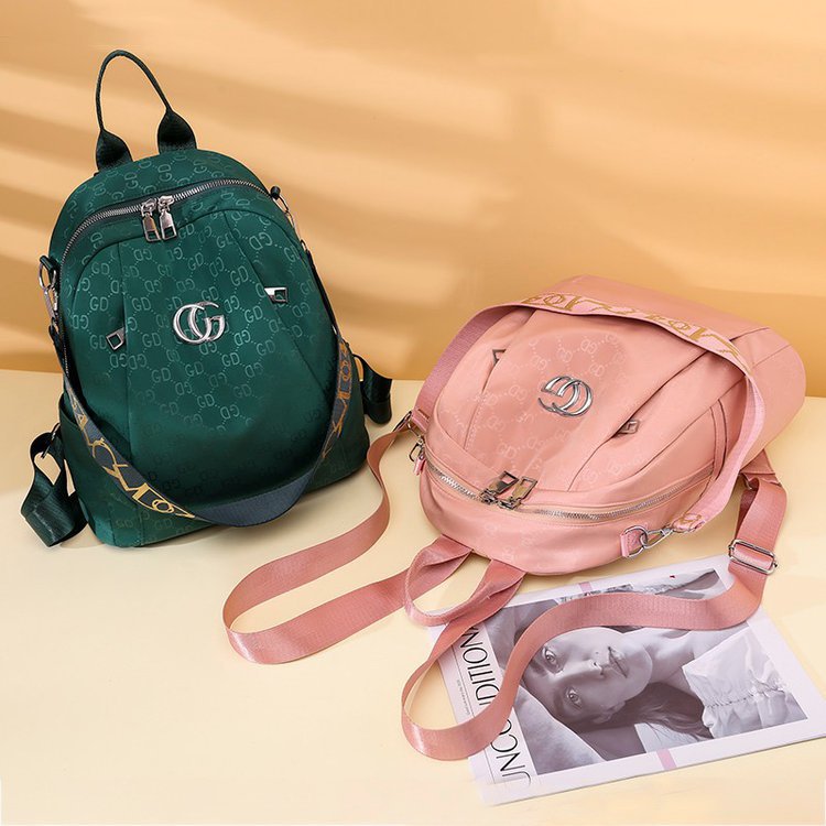 Korean style versatile and trendy women's bag 2021 New Oxford fabric backpack with large capacity, fresh travel student schoolbag Specification image