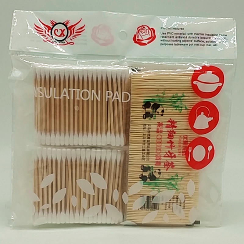 Sunshine Department Store bagged bamboo double-headed toothpicks bagged double-headed cotton swabs Sanitary cotton swabs Specification image
