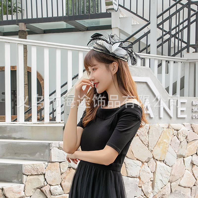 Imported linen, feather and mesh top hats for export, Amazon horse racing festival, banquet and dance party, festival paty top hats wholesale Application Scenario