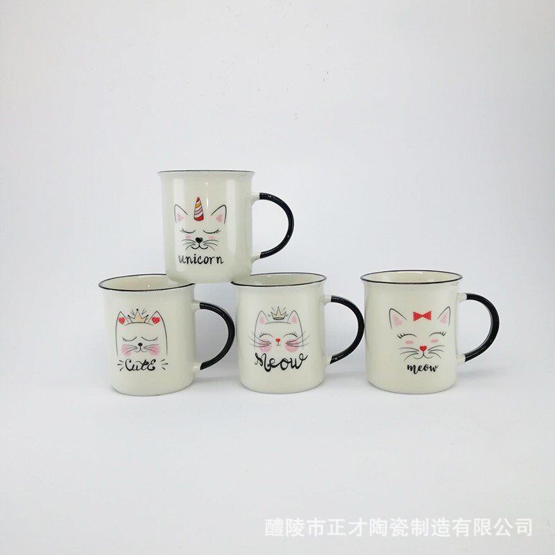 Wholesale of enamel-like ceramic cups, letter cups, avocado cups, and customizable cartoon cups and water cups