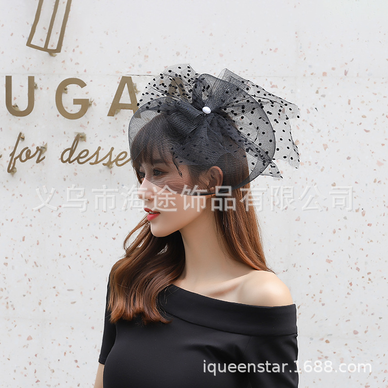European and American horse racing festival headwear, afternoon tea hat, retro handcrafted flower, bride's wedding tulle headwear and hair accessory Application Scenario