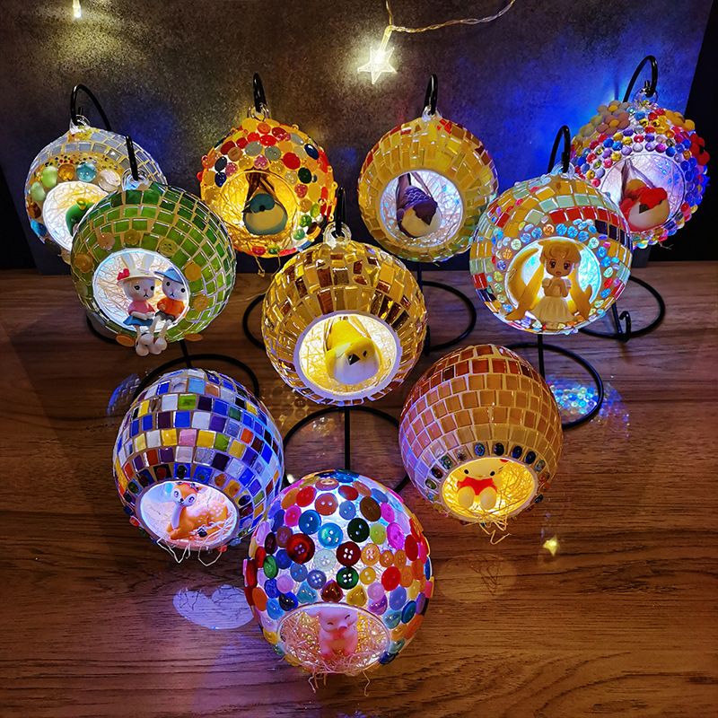 DIY hanging candlesticks, creative mosaics, handcrafted parent-child iron stands, microscopic glass vases, children's educational and hands-on activities full figure