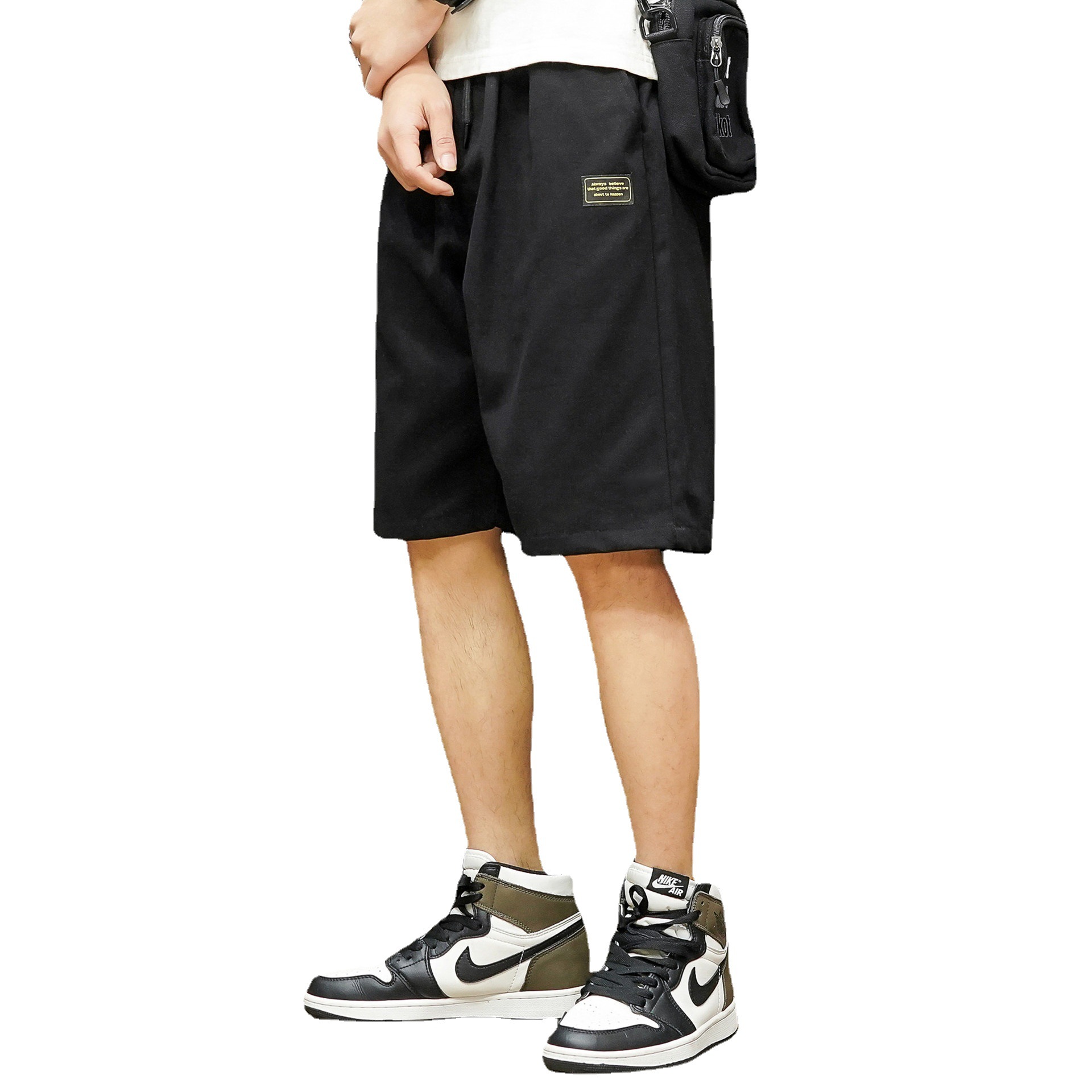 Summer 2021 new collection: Simple and casual men's capri cotton straight-leg shorts Item Picture