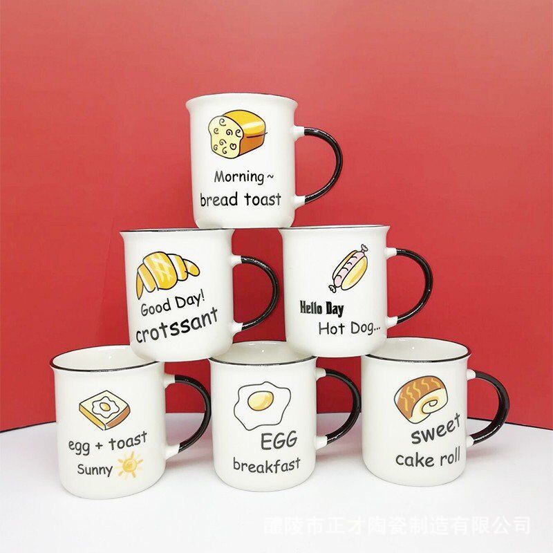 Wholesale of enamel-like ceramic cups, letter cups, avocado cups, and customizable cartoon cups and water cups Specification image
