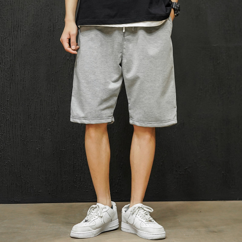 2021 Summer new collection of men's casual, simple, solid color, large-sized loose sports shorts