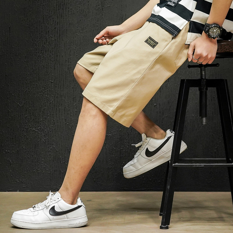 Summer 2021 new collection: Simple and casual men's capri cotton straight-leg shorts details Picture