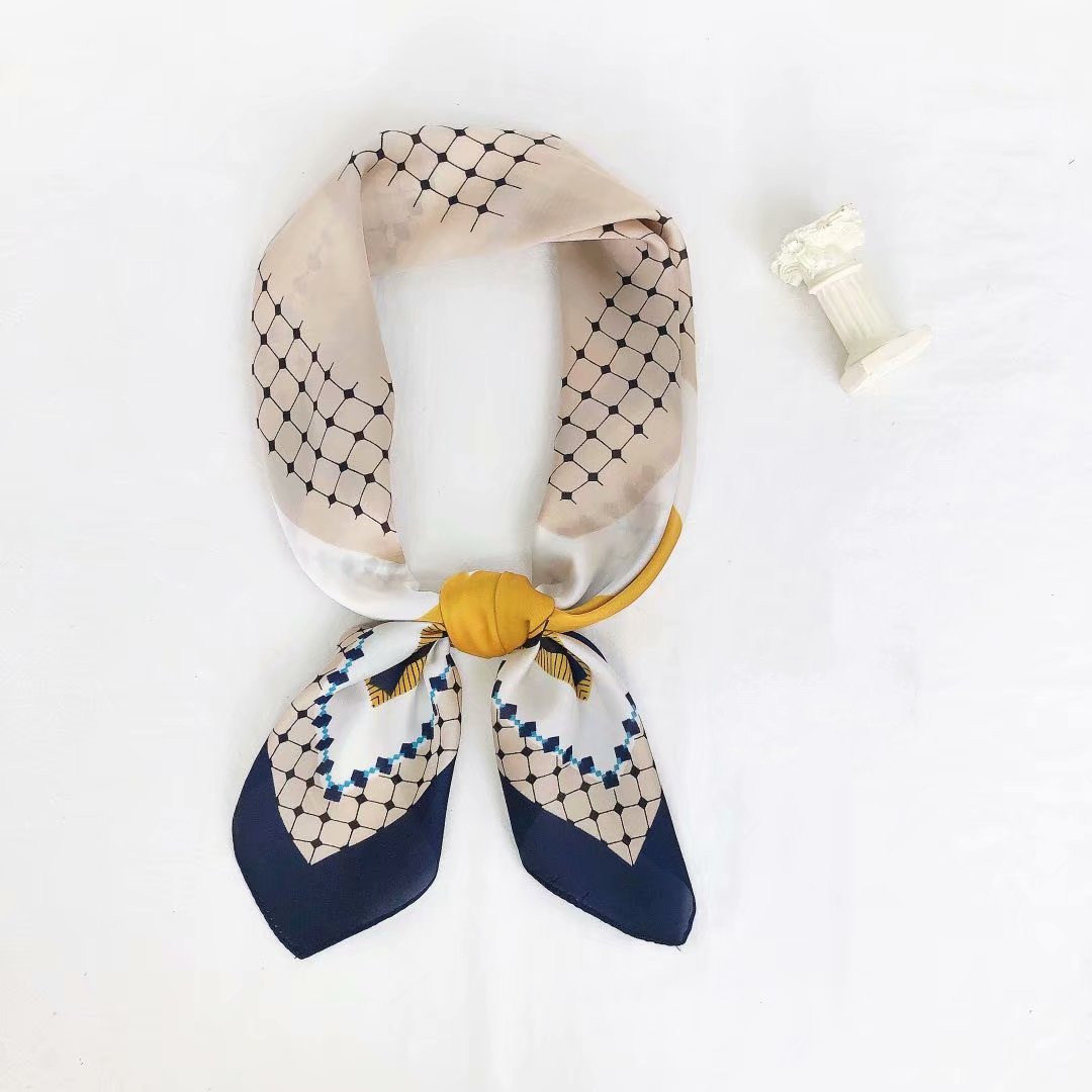 Faux silk 70*70, silk-like silk scarf, square scarf, bag towel, hair band, simple dot, can be used for hair replacement Specification image